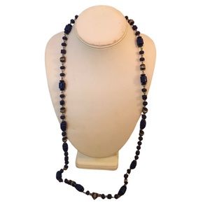 J. Crew Blue Enamel Long Necklace